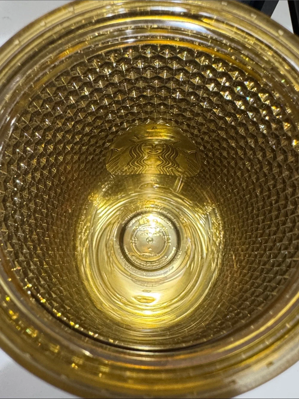 Starbucks Venti Metallic Gold Textured Studded Tumbler Cold Cup with Straw NWT